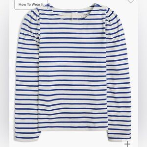 NWT J. Crew Puff-sleeve button back top